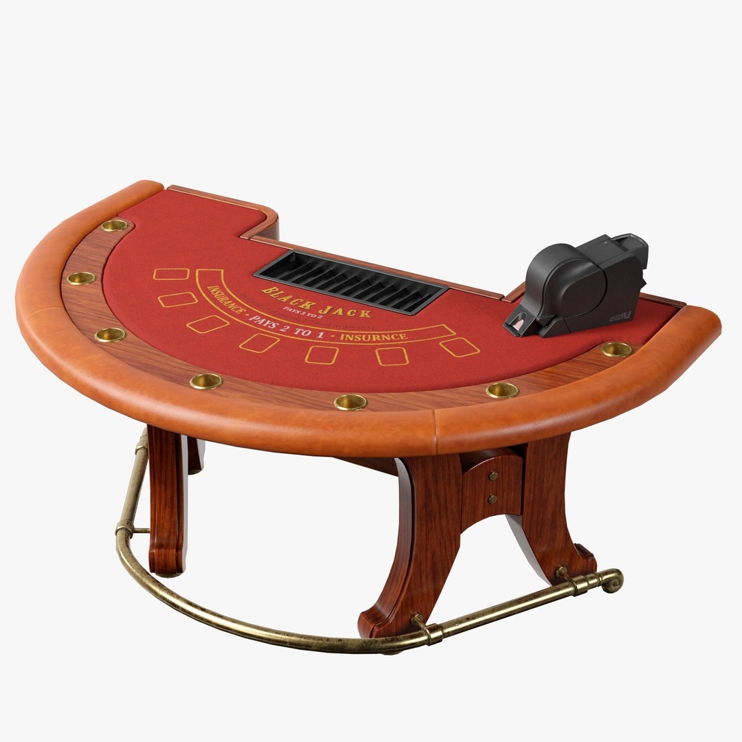 Blackjack Table 3D Model – Low Poly PBR Game Asset, FBX & OBJ - View 3