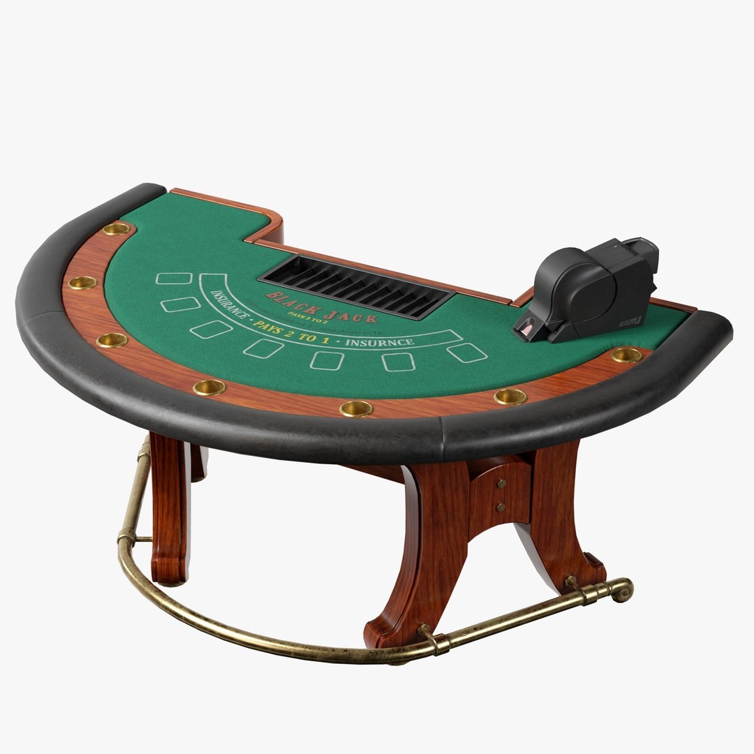Blackjack Table 3D Model – Low Poly PBR Game Asset, FBX & OBJ - View 4