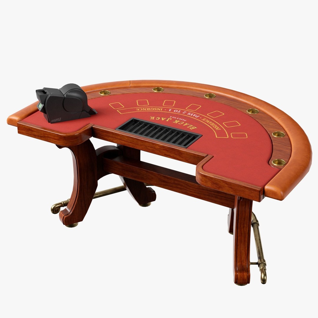 Blackjack Table 3D Model – Low Poly PBR Game Asset, FBX & OBJ - View 5