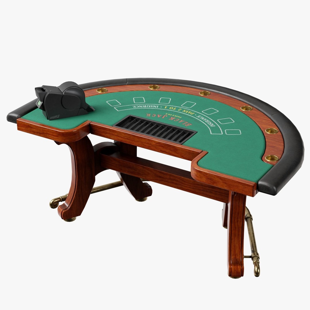 Blackjack Table 3D Model – Low Poly PBR Game Asset, FBX & OBJ - View 6