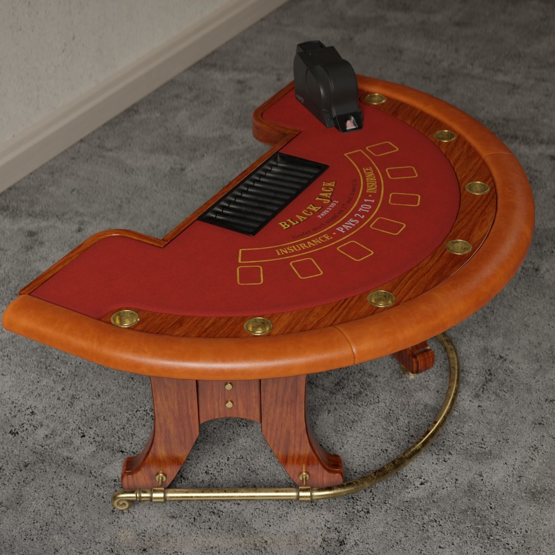 Blackjack Table 3D Model – Low Poly PBR Game Asset, FBX & OBJ - View 7