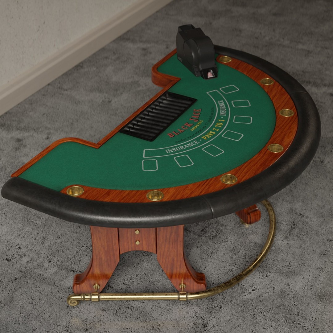 Blackjack Table 3D Model – Low Poly PBR Game Asset, FBX & OBJ - View 8