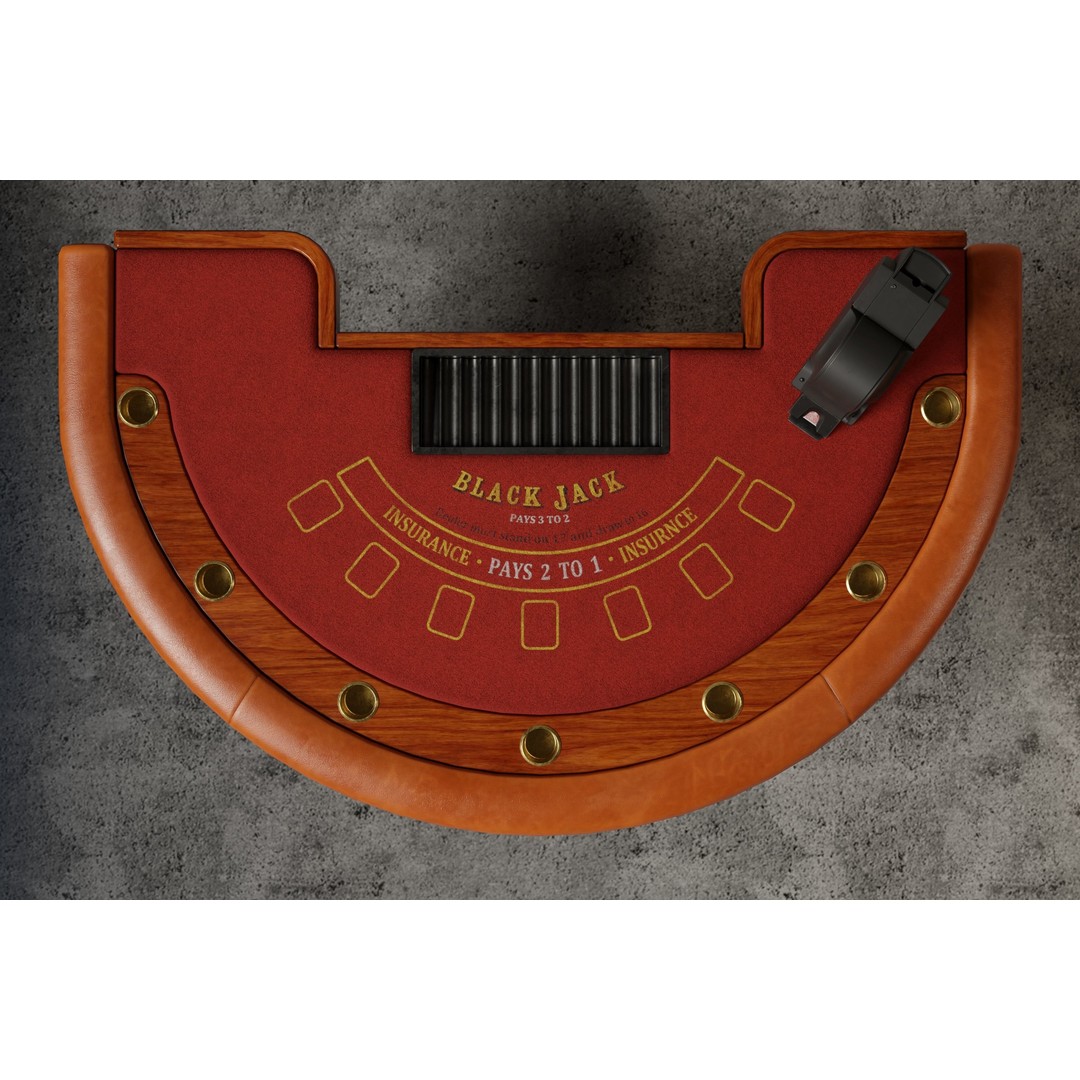Blackjack Table 3D Model – Low Poly PBR Game Asset, FBX & OBJ - View 9