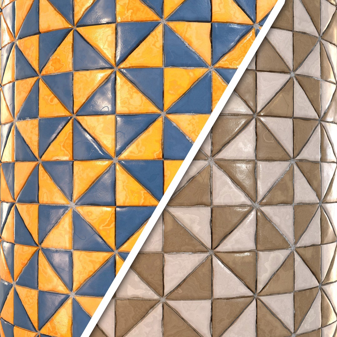 Checkerboard Tile 3D Model – PBR Texture, 4K Maps, Multi-Color - View 5
