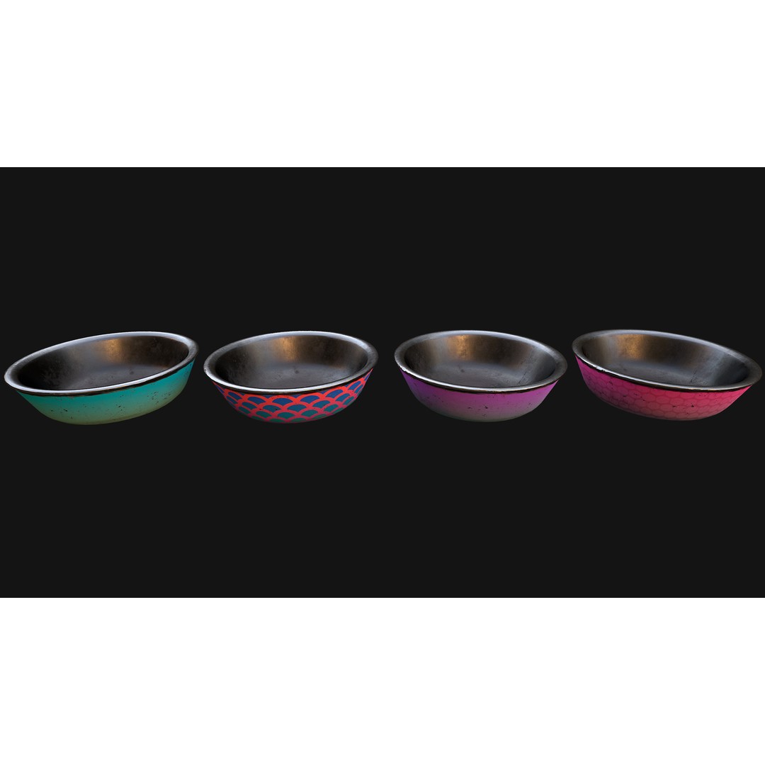Pet Food Bowl 3D Model – Low Poly Game Ready Asset, FBX, PBR - View 7
