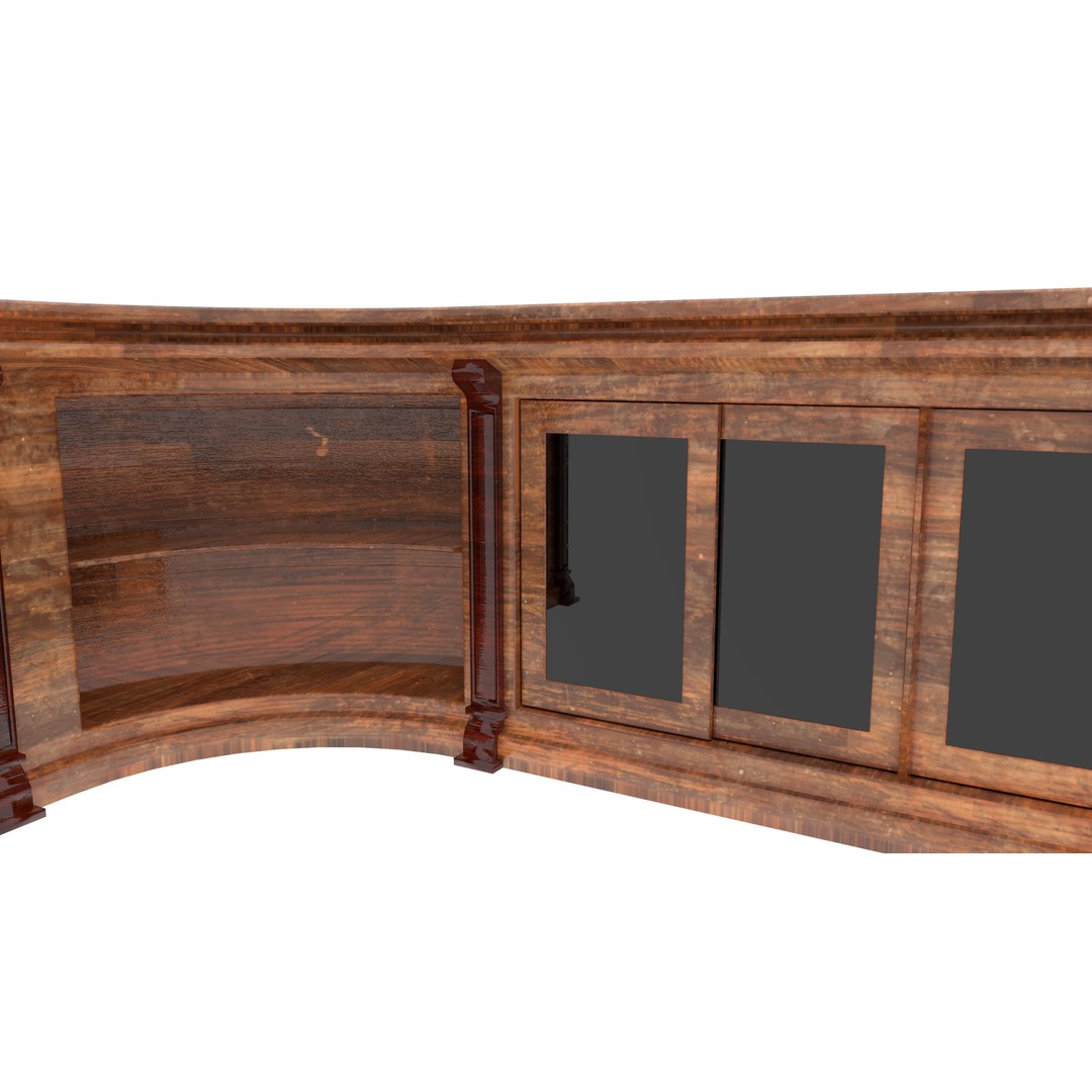 Wooden Counter 3D Model – PBR Textured Table for Blender, FBX - View 8