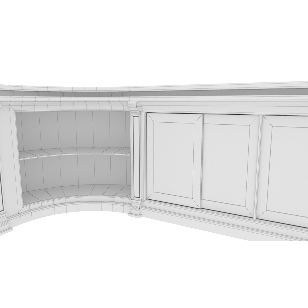 Wooden Counter 3D Model – PBR Textured Table for Blender, FBX - View 9