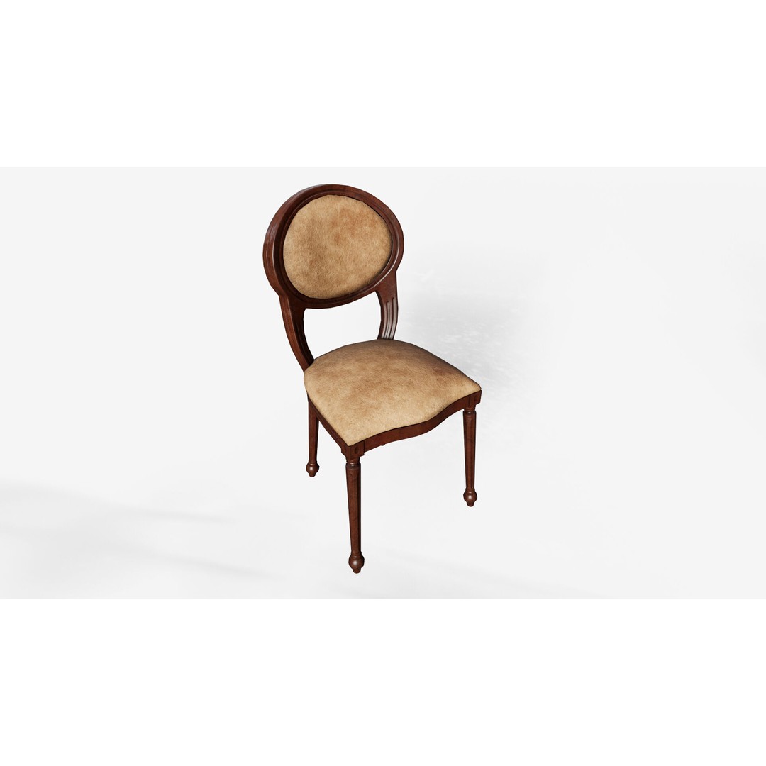 Antique Dining Table 3D Model – Low Poly Game Ready Asset, FBX - View 7