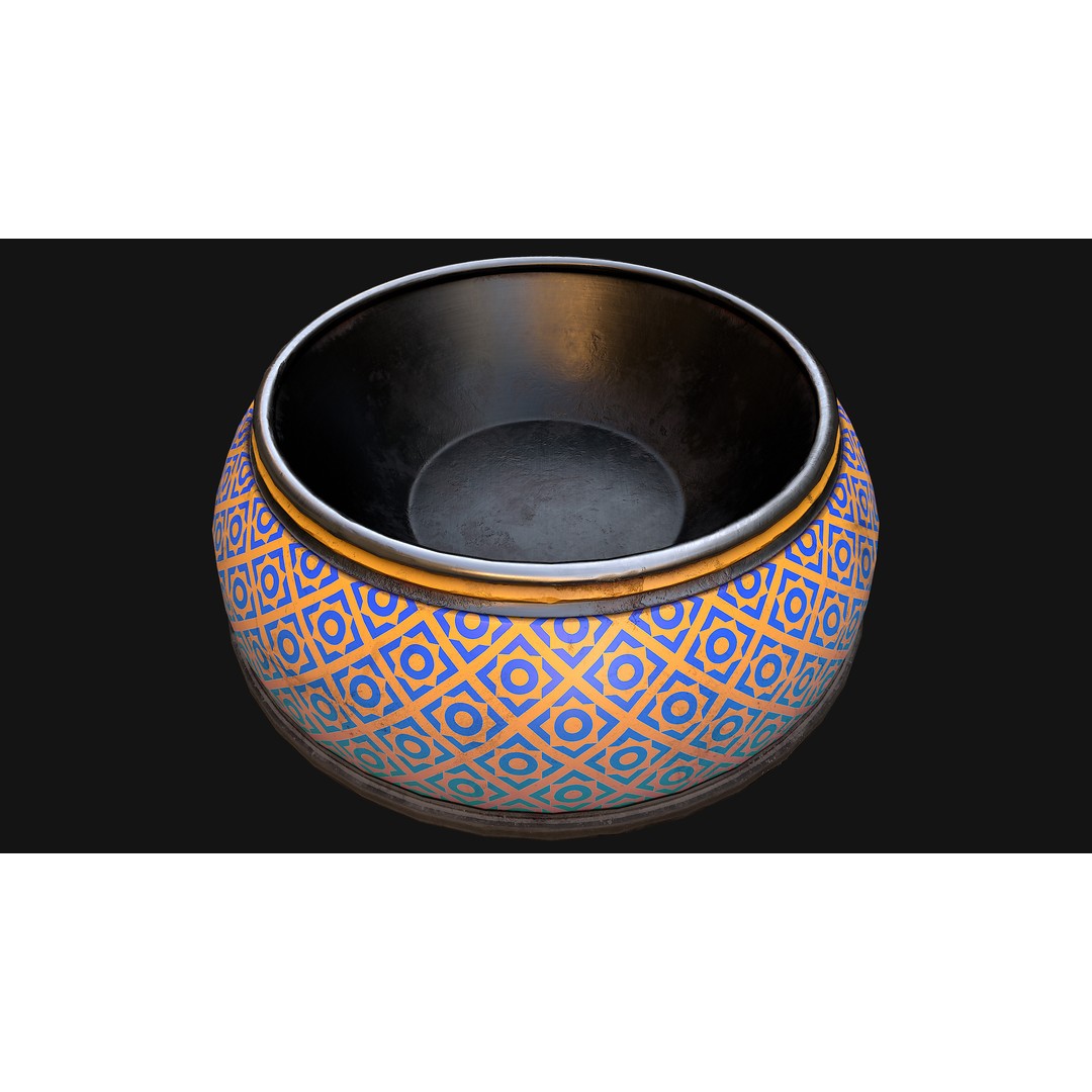 Pet Food Bowl 3D Model – Low Poly Game Ready PBR, FBX, Blender - View 16