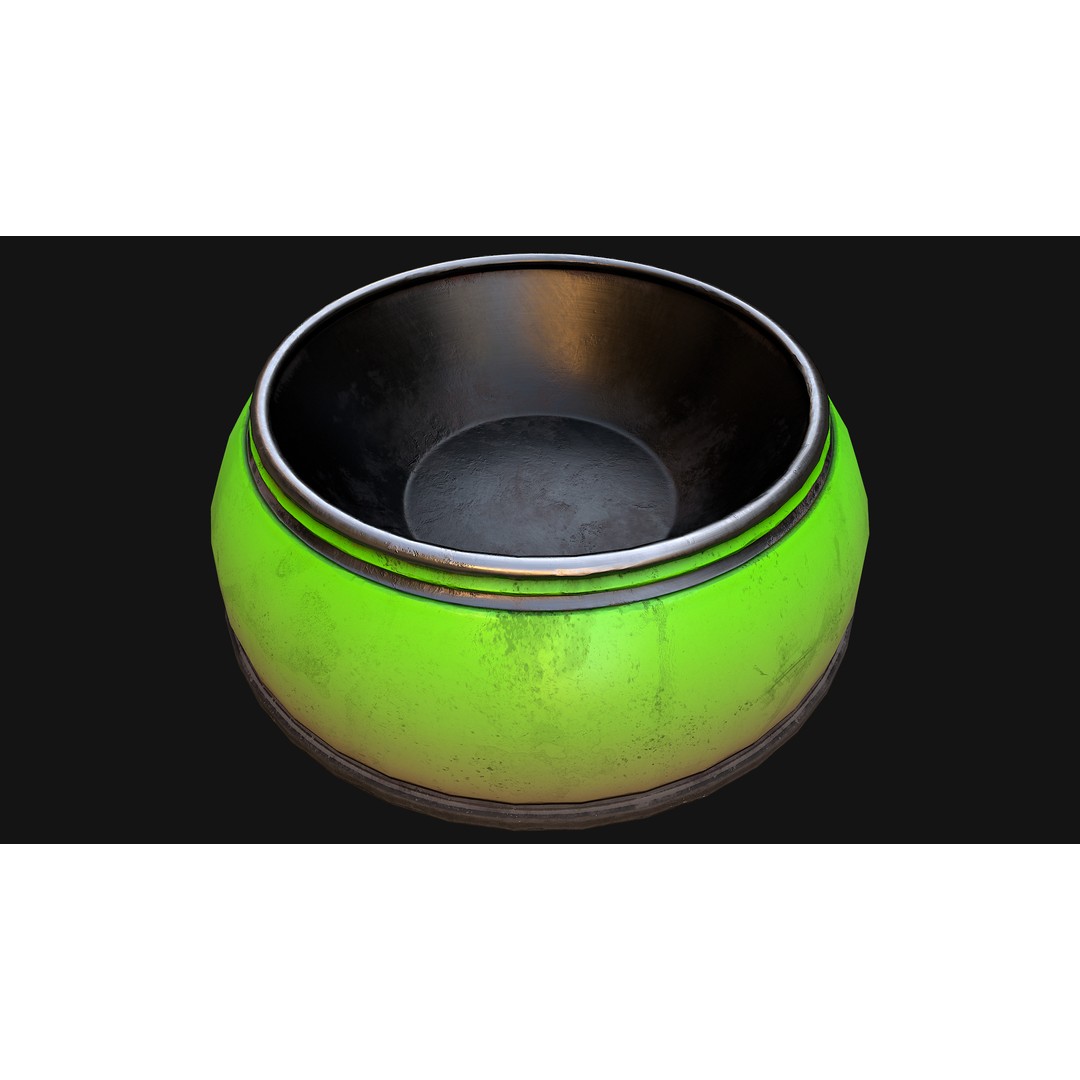 Pet Food Bowl 3D Model – Low Poly Game Ready PBR, FBX, Blender - View 17