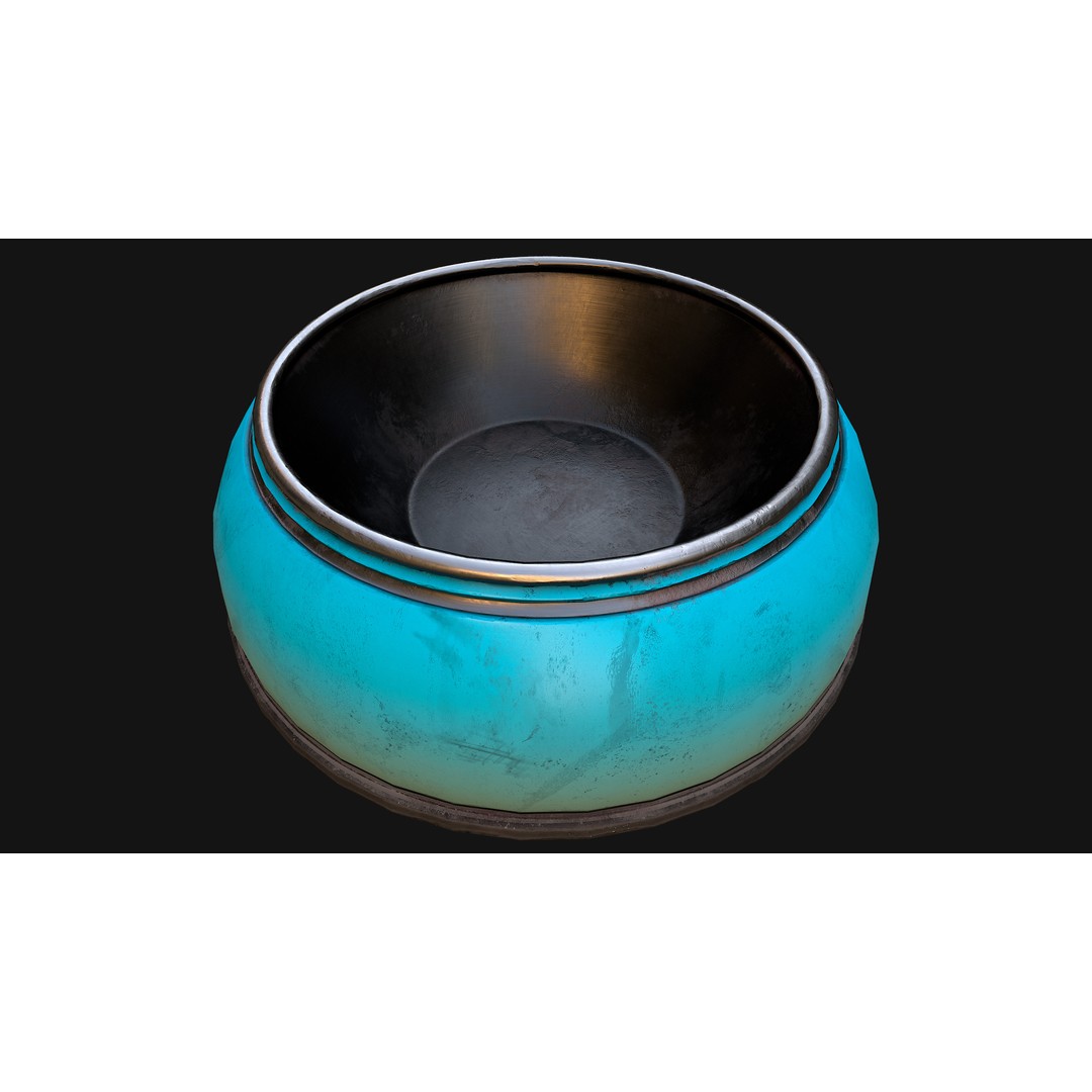 Pet Food Bowl 3D Model – Low Poly Game Ready PBR, FBX, Blender - View 19