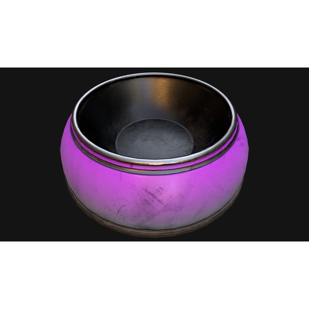 Pet Food Bowl 3D Model – Low Poly Game Ready PBR, FBX, Blender - View 21