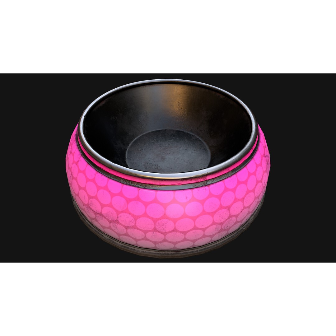 Pet Food Bowl 3D Model – Low Poly Game Ready PBR, FBX, Blender - View 22