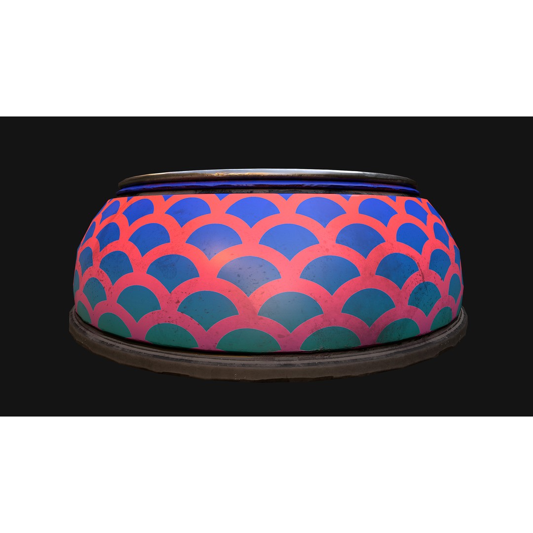 Pet Food Bowl 3D Model – Low Poly Game Ready PBR, FBX, Blender - View 30