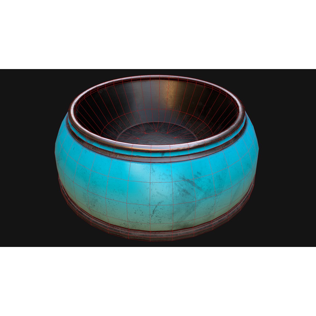 Pet Food Bowl 3D Model – Low Poly Game Ready PBR, FBX, Blender - View 33