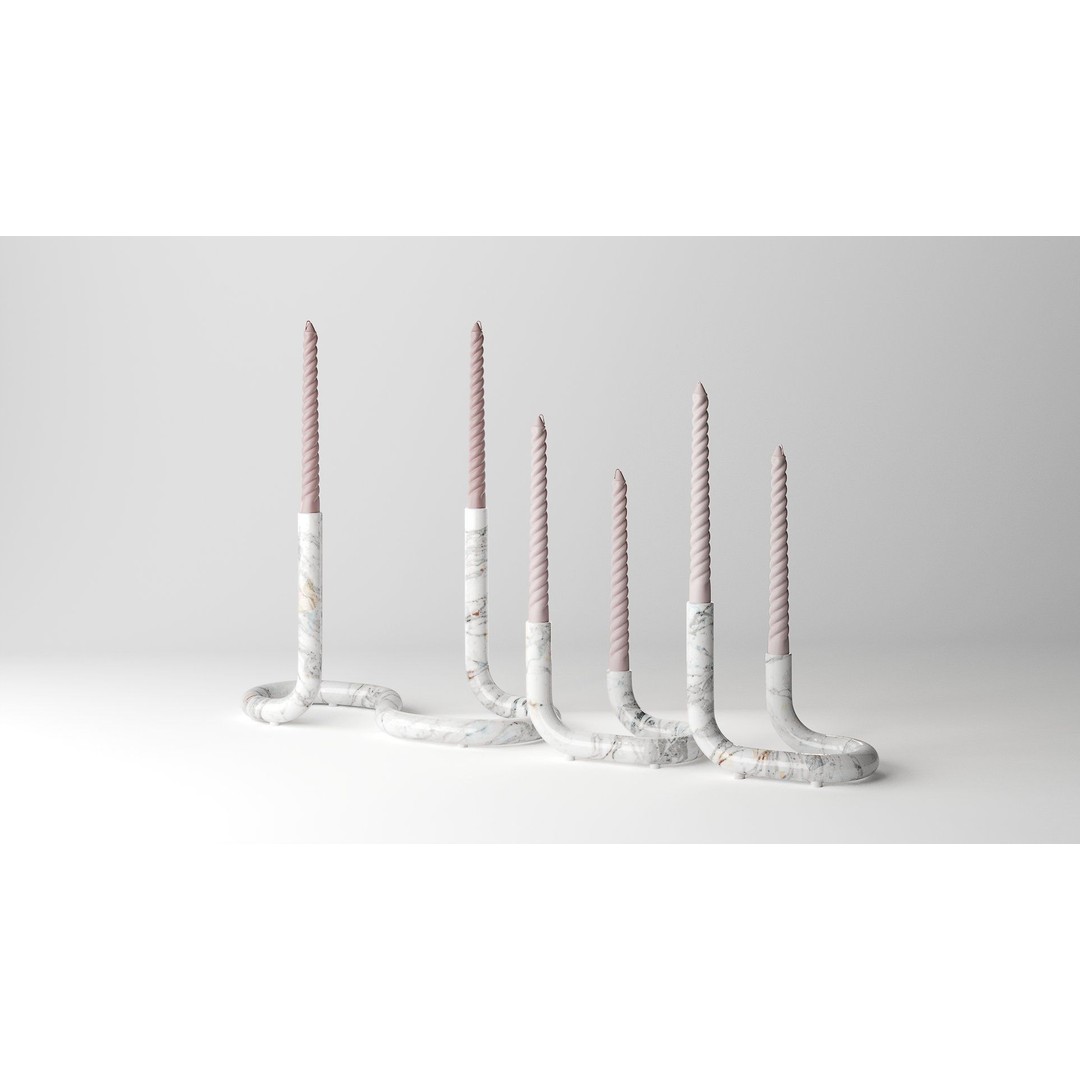 Mars Marble Candleholder 3D Model – Modern Art Deco Tableware, FBX - View 11