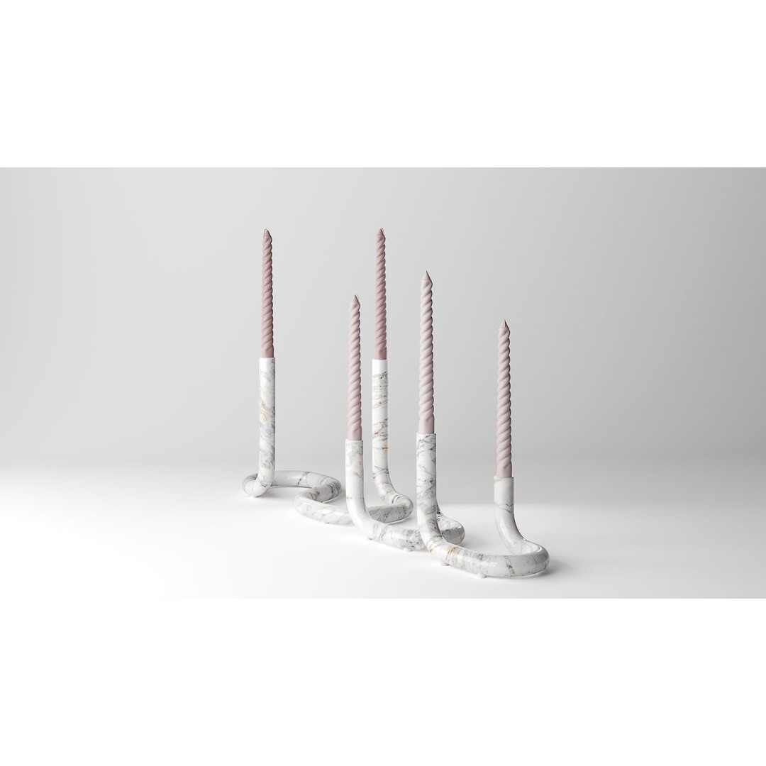 Mars Marble Candleholder 3D Model – Modern Art Deco Tableware, FBX - View 12