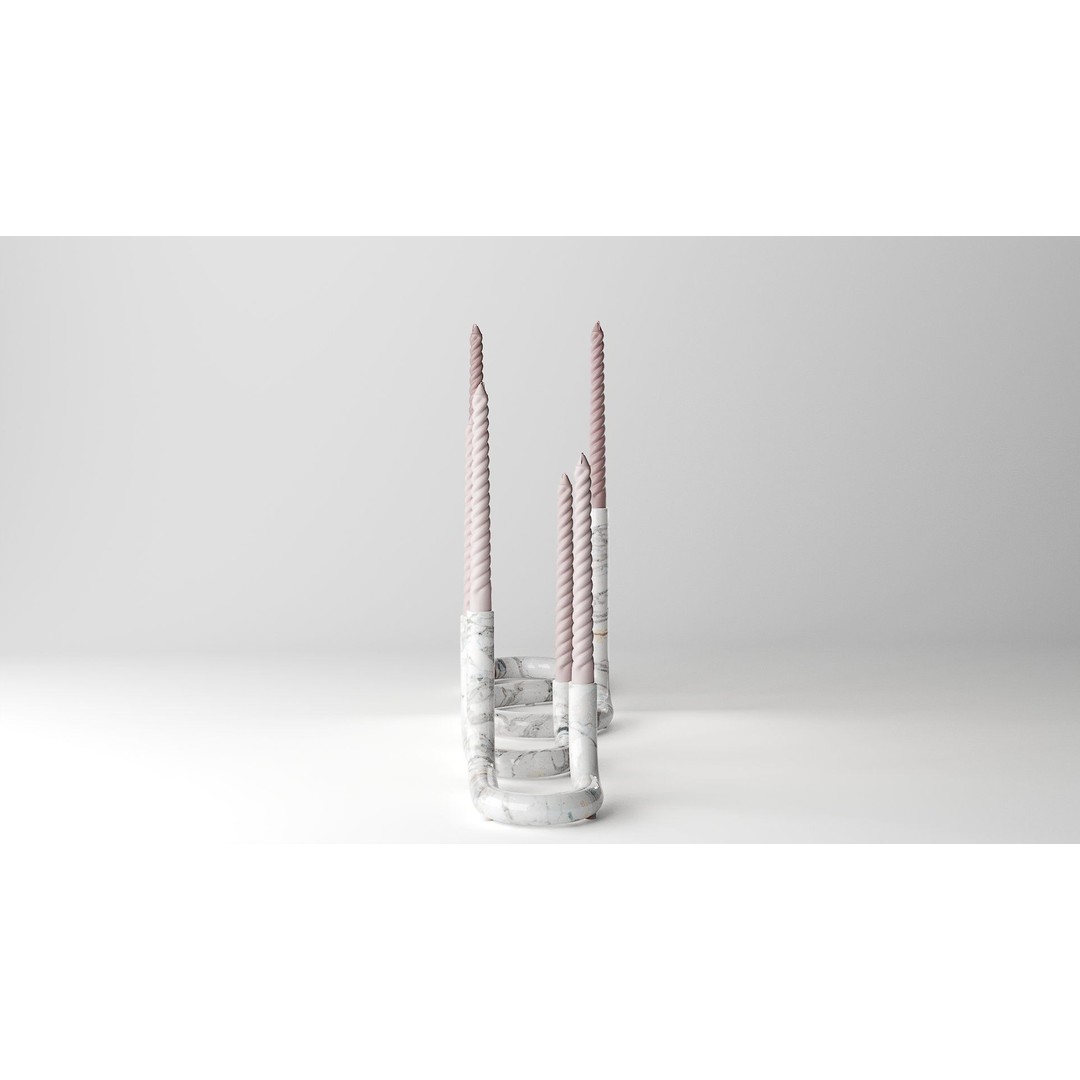 Mars Marble Candleholder 3D Model – Modern Art Deco Tableware, FBX - View 13
