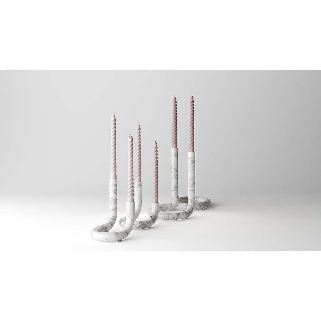 Mars Marble Candleholder 3D Model – Modern Art Deco Tableware, FBX - View 14