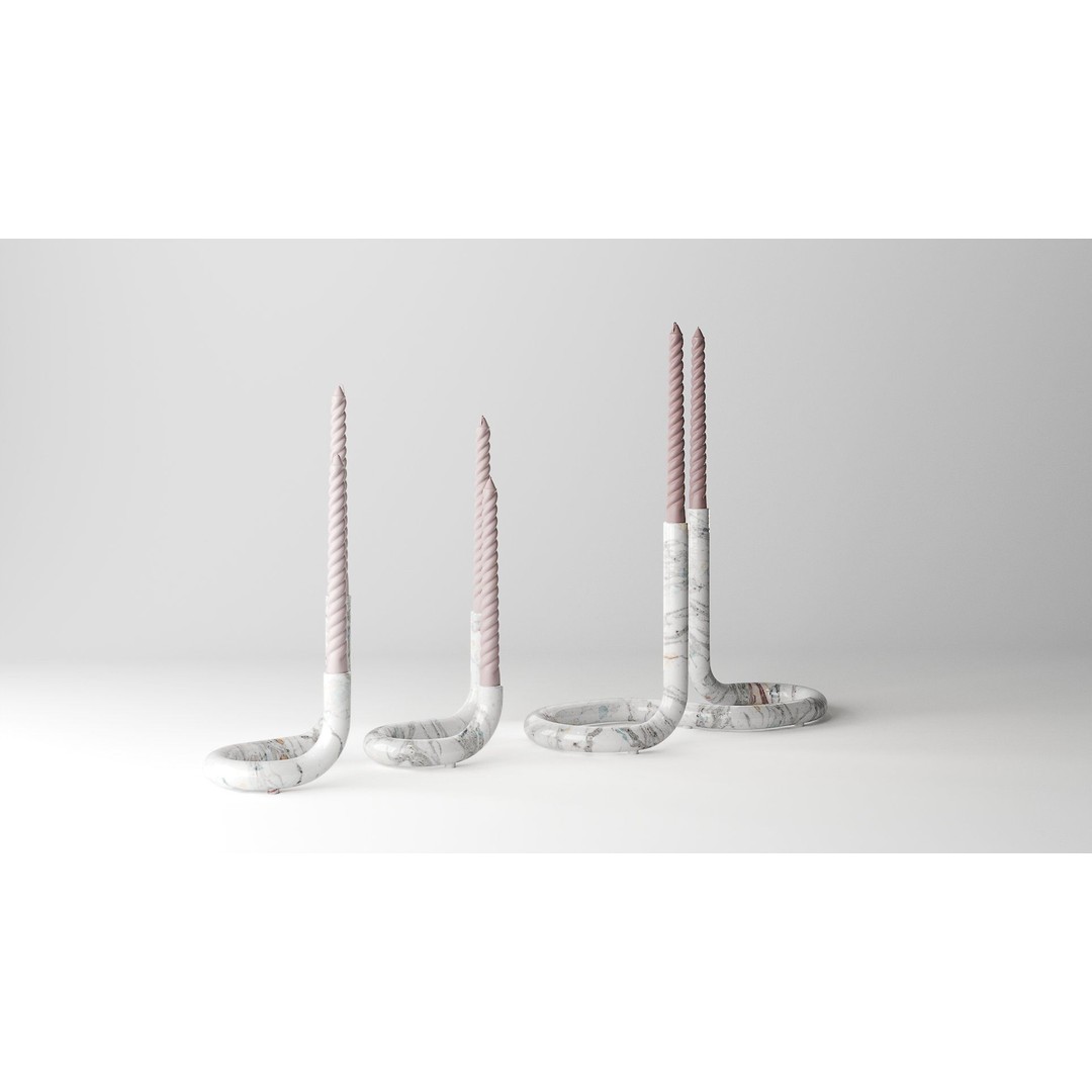 Mars Marble Candleholder 3D Model – Modern Art Deco Tableware, FBX - View 15