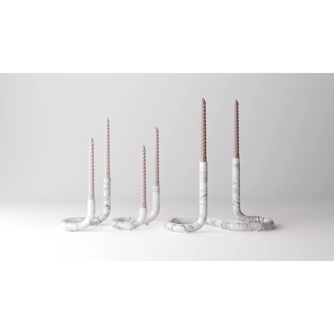 Mars Marble Candleholder 3D Model – Modern Art Deco Tableware, FBX - View 2