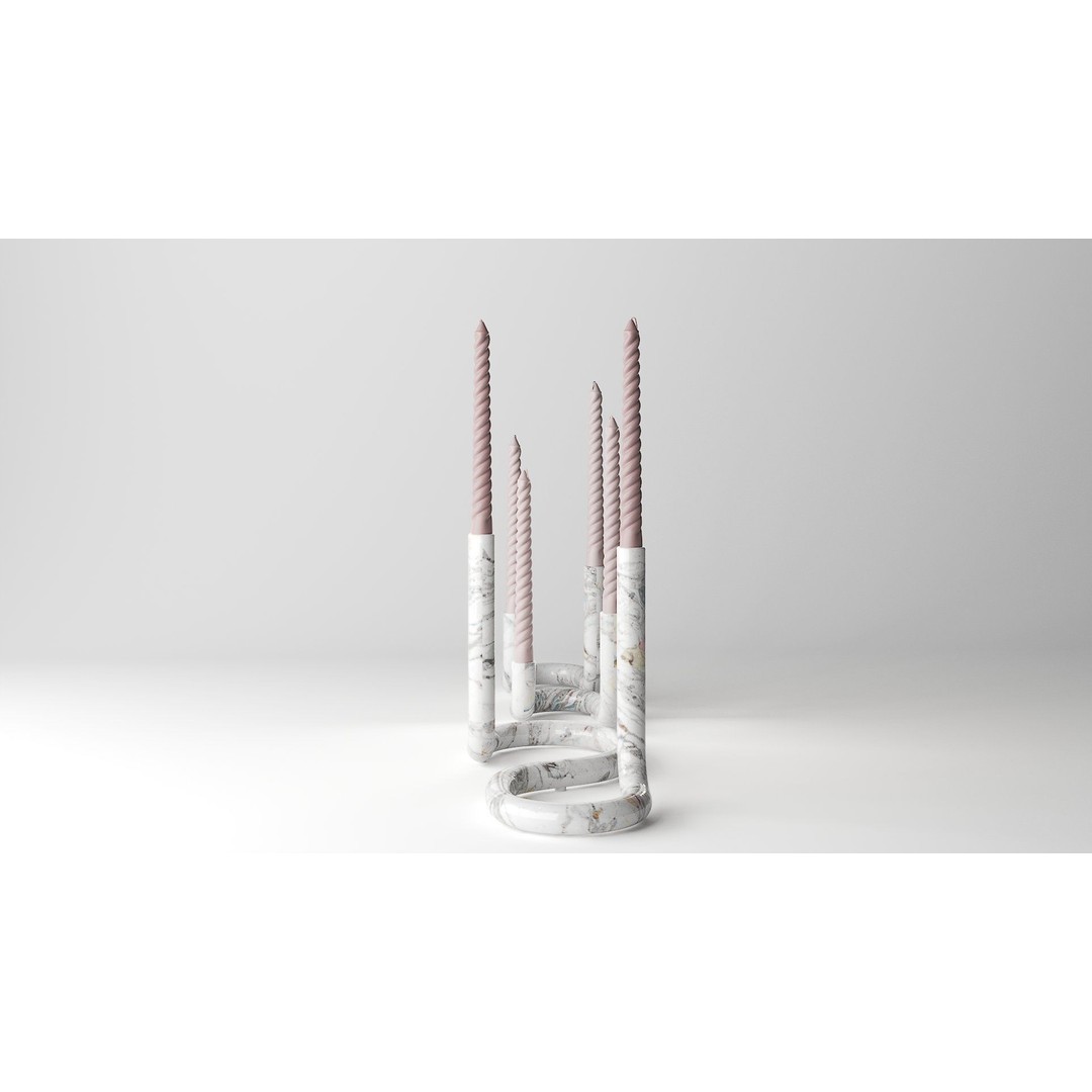 Mars Marble Candleholder 3D Model – Modern Art Deco Tableware, FBX - View 7