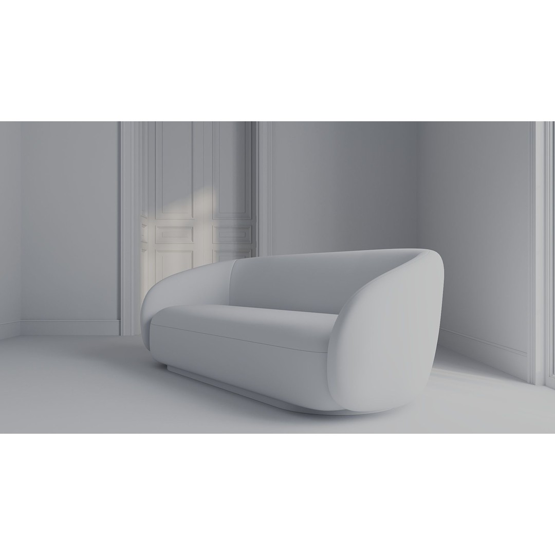 Sofa 3D Model – Minimalist Furniture Asset, FBX, OBJ - View 10