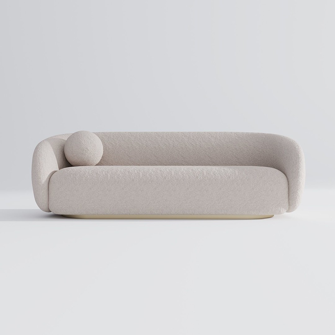 Sofa 3D Model – Minimalist Furniture Asset, FBX, OBJ - View 3