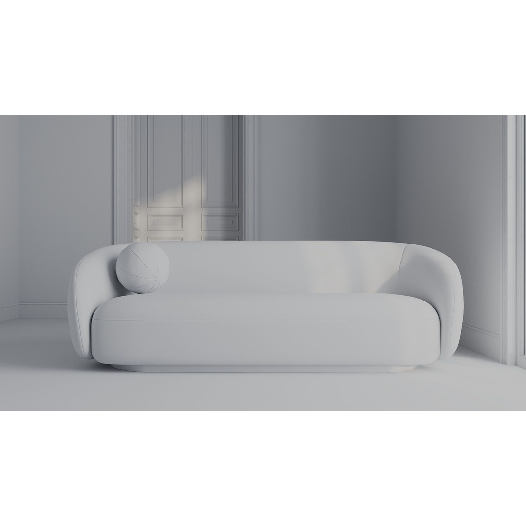 Sofa 3D Model – Minimalist Furniture Asset, FBX, OBJ - View 7