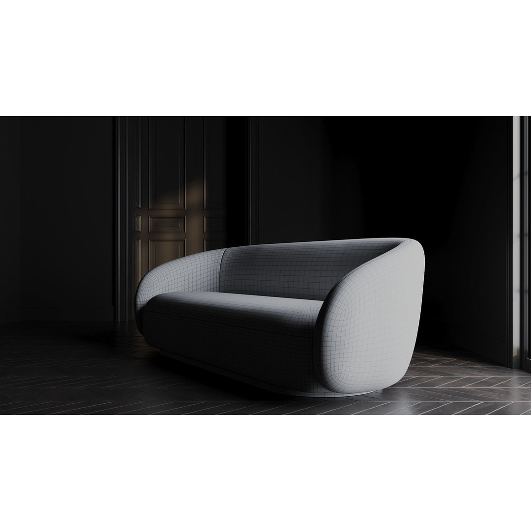 Sofa 3D Model – Minimalist Furniture Asset, FBX, OBJ - View 9