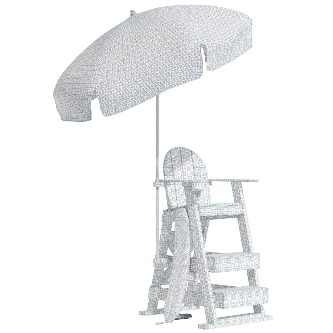 Lifeguard Chair 3D Model – PBR Subdivision Ready, FBX & OBJ Formats - View 16