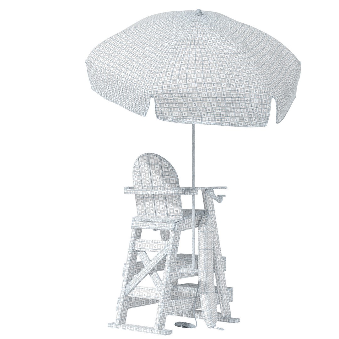 Lifeguard Chair 3D Model – PBR Subdivision Ready, FBX & OBJ Formats - View 17