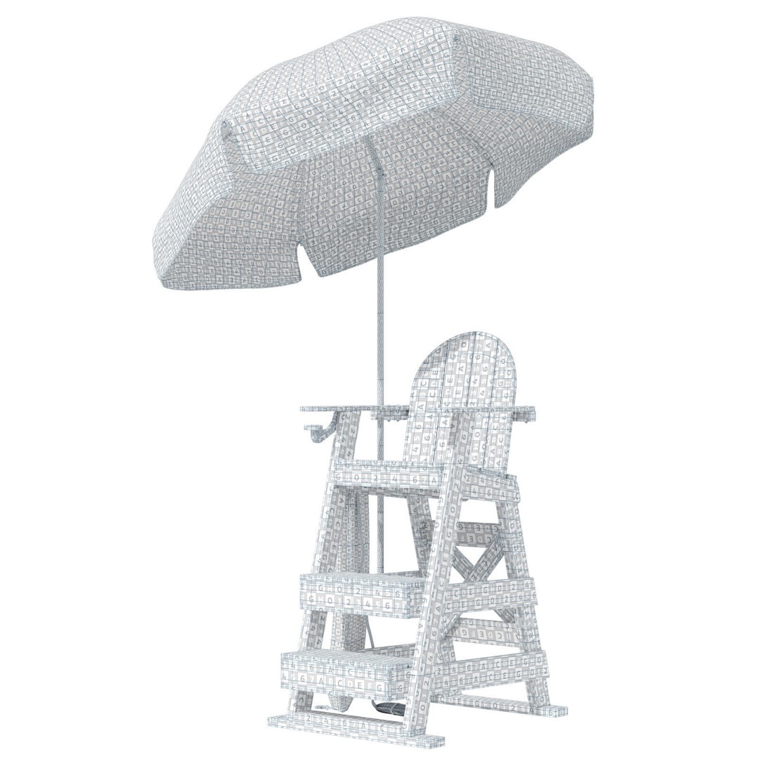 Lifeguard Chair 3D Model – PBR Subdivision Ready, FBX & OBJ Formats - View 18
