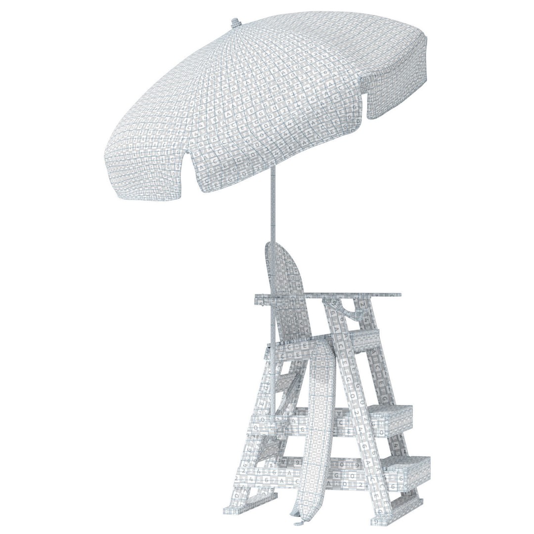 Lifeguard Chair 3D Model – PBR Subdivision Ready, FBX & OBJ Formats - View 19