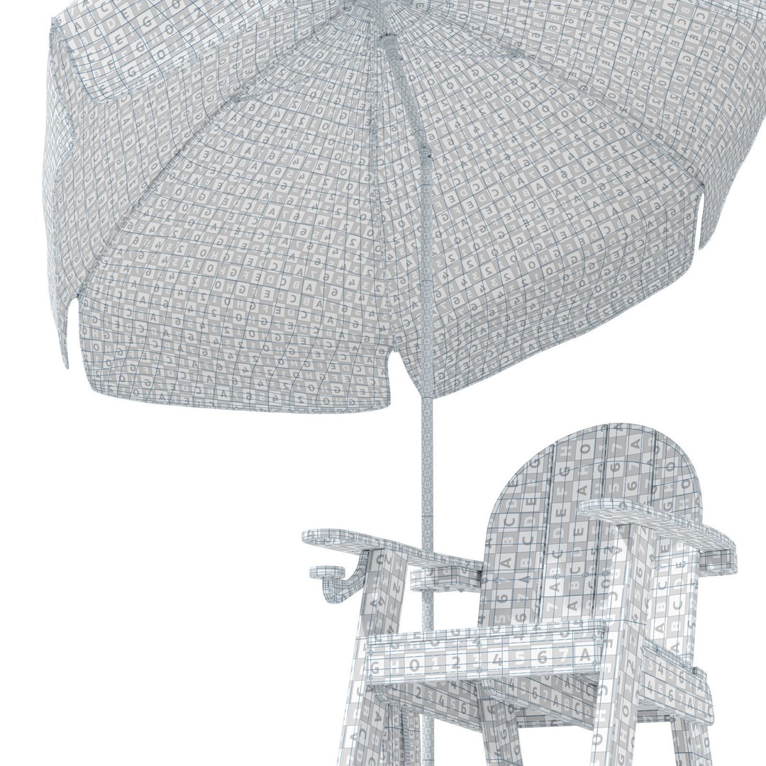 Lifeguard Chair 3D Model – PBR Subdivision Ready, FBX & OBJ Formats - View 21