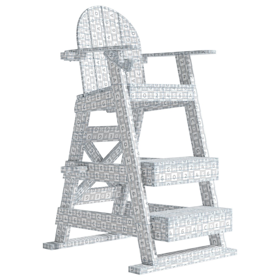 Lifeguard Chair 3D Model – PBR Subdivision Ready, FBX & OBJ Formats - View 22