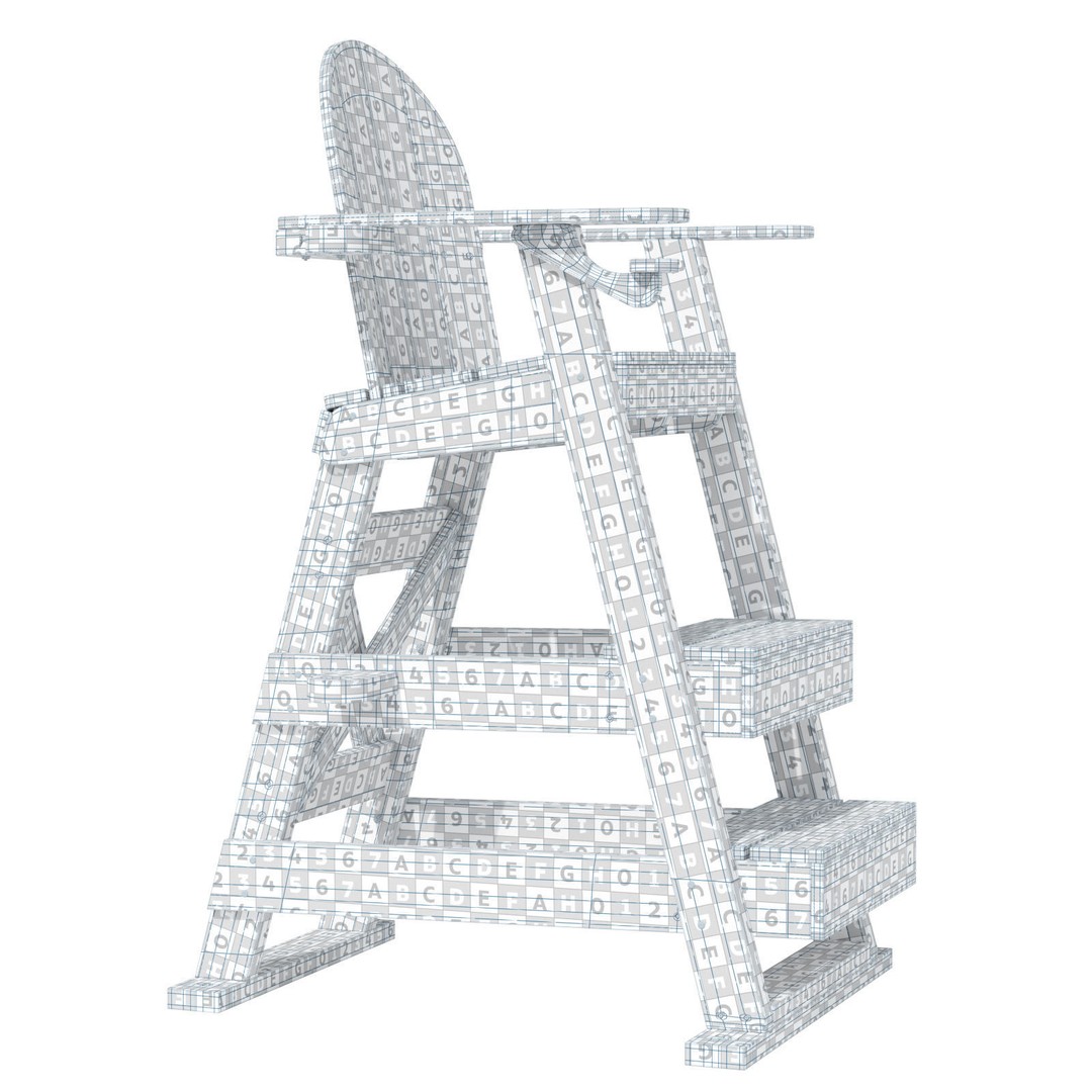 Lifeguard Chair 3D Model – PBR Subdivision Ready, FBX & OBJ Formats - View 24