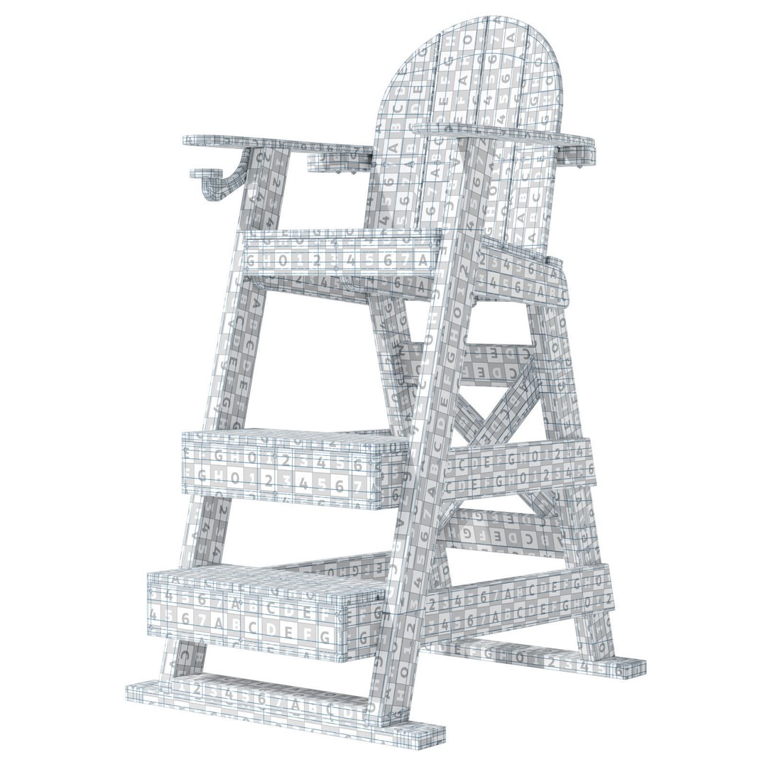 Lifeguard Chair 3D Model – PBR Subdivision Ready, FBX & OBJ Formats - View 25