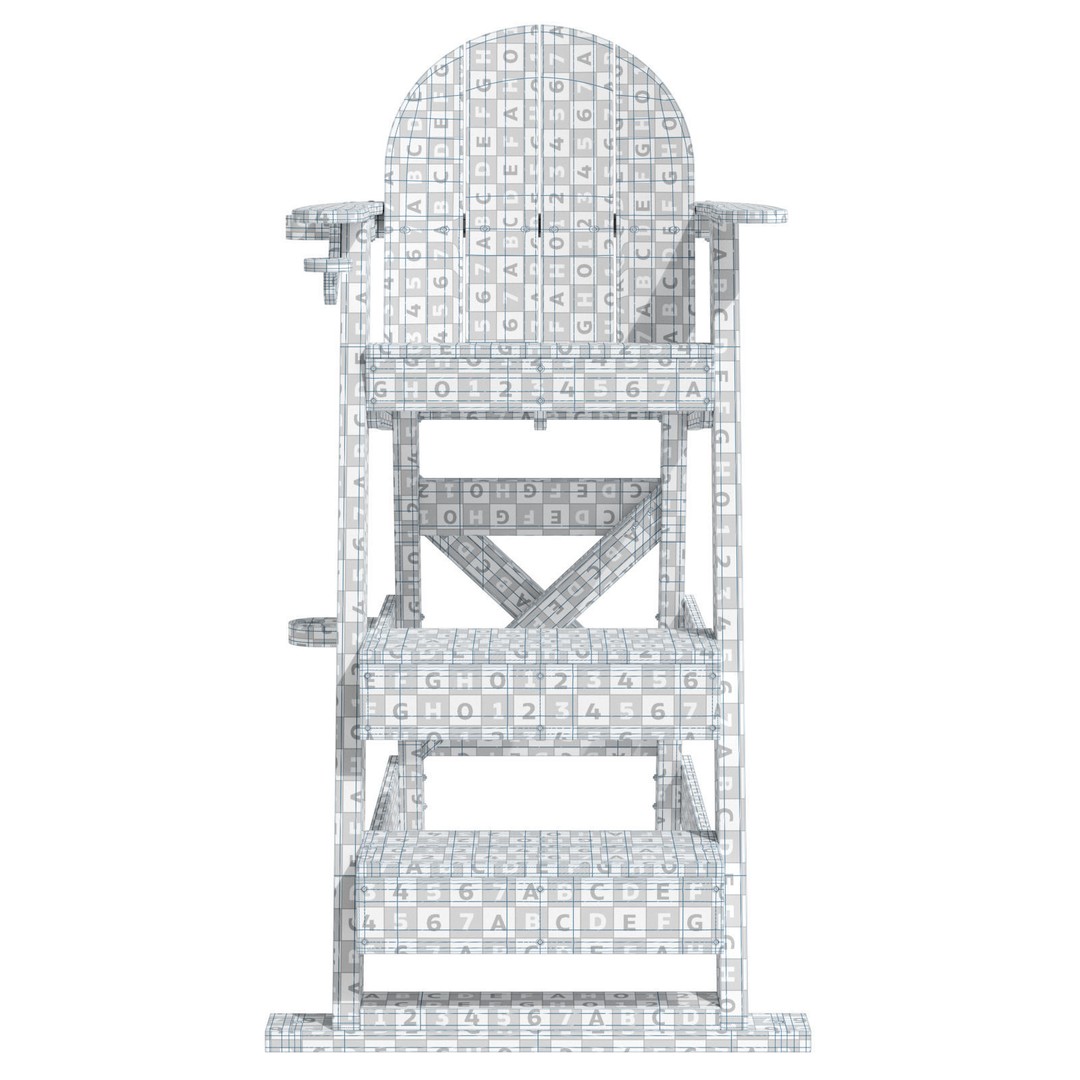 Lifeguard Chair 3D Model – PBR Subdivision Ready, FBX & OBJ Formats - View 26