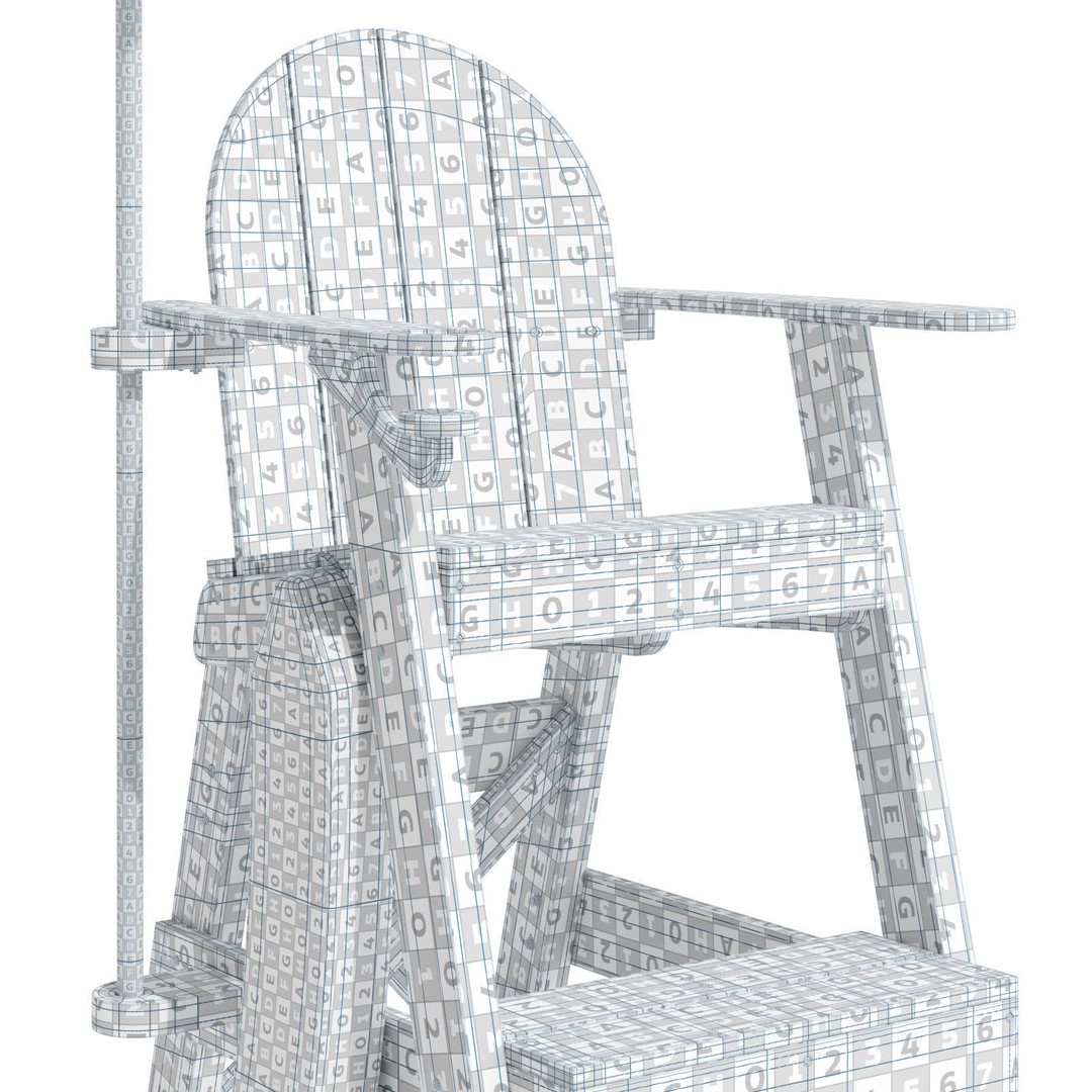 Lifeguard Chair 3D Model – PBR Subdivision Ready, FBX & OBJ Formats - View 27