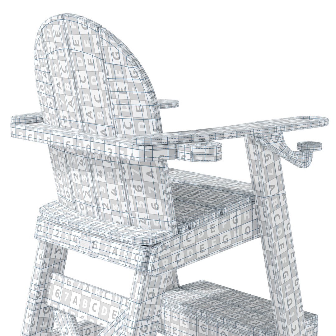 Lifeguard Chair 3D Model – PBR Subdivision Ready, FBX & OBJ Formats - View 28
