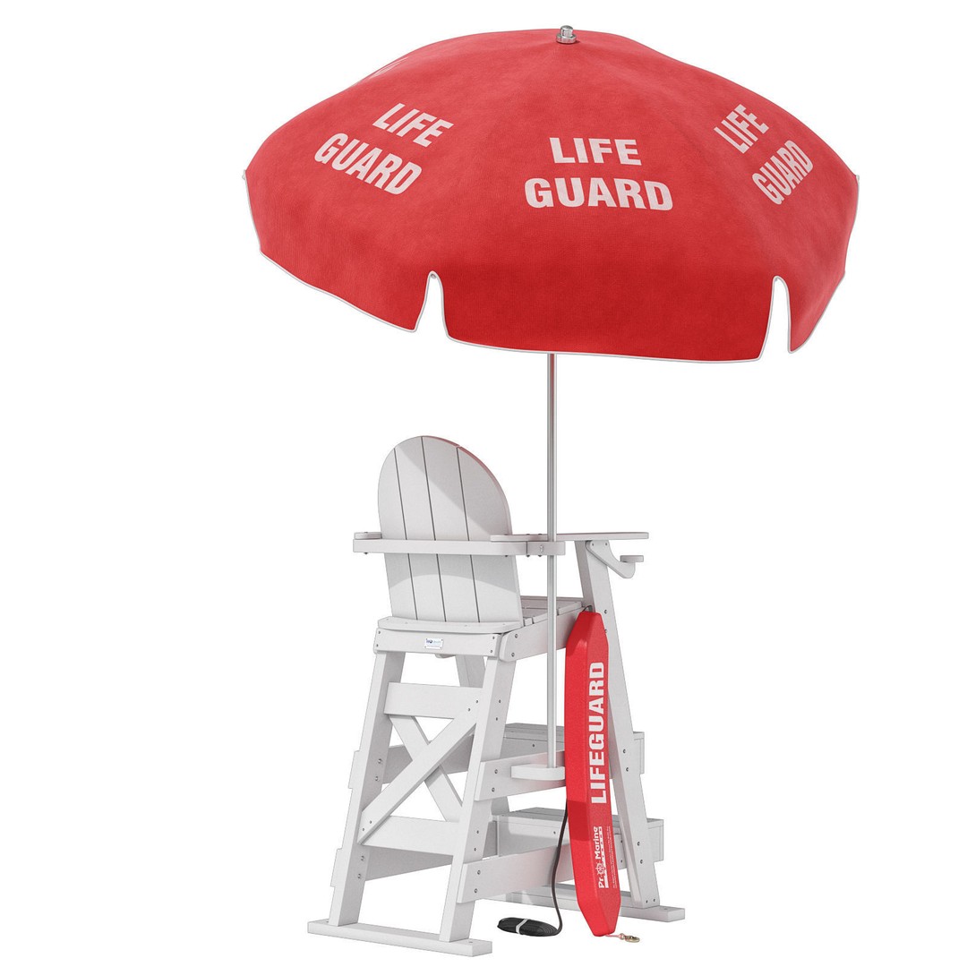 Lifeguard Chair 3D Model – PBR Subdivision Ready, FBX & OBJ Formats - View 3