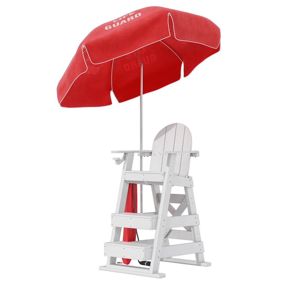 Lifeguard Chair 3D Model – PBR Subdivision Ready, FBX & OBJ Formats - View 4