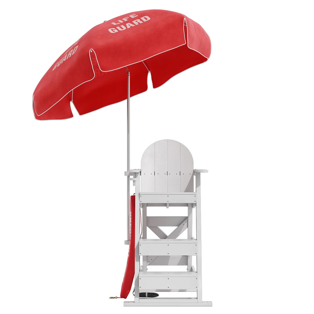 Lifeguard Chair 3D Model – PBR Subdivision Ready, FBX & OBJ Formats - View 5