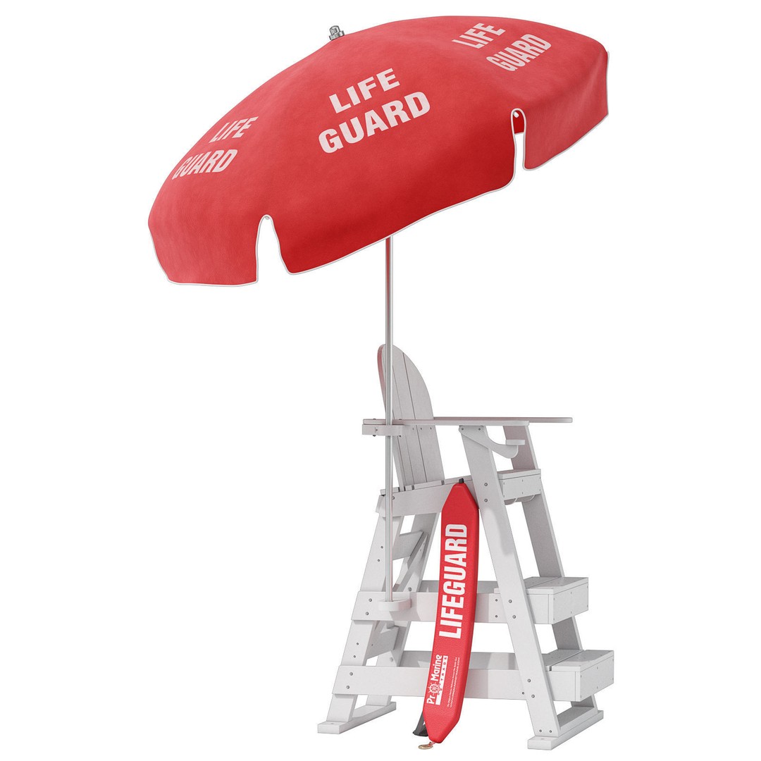 Lifeguard Chair 3D Model – PBR Subdivision Ready, FBX & OBJ Formats - View 6