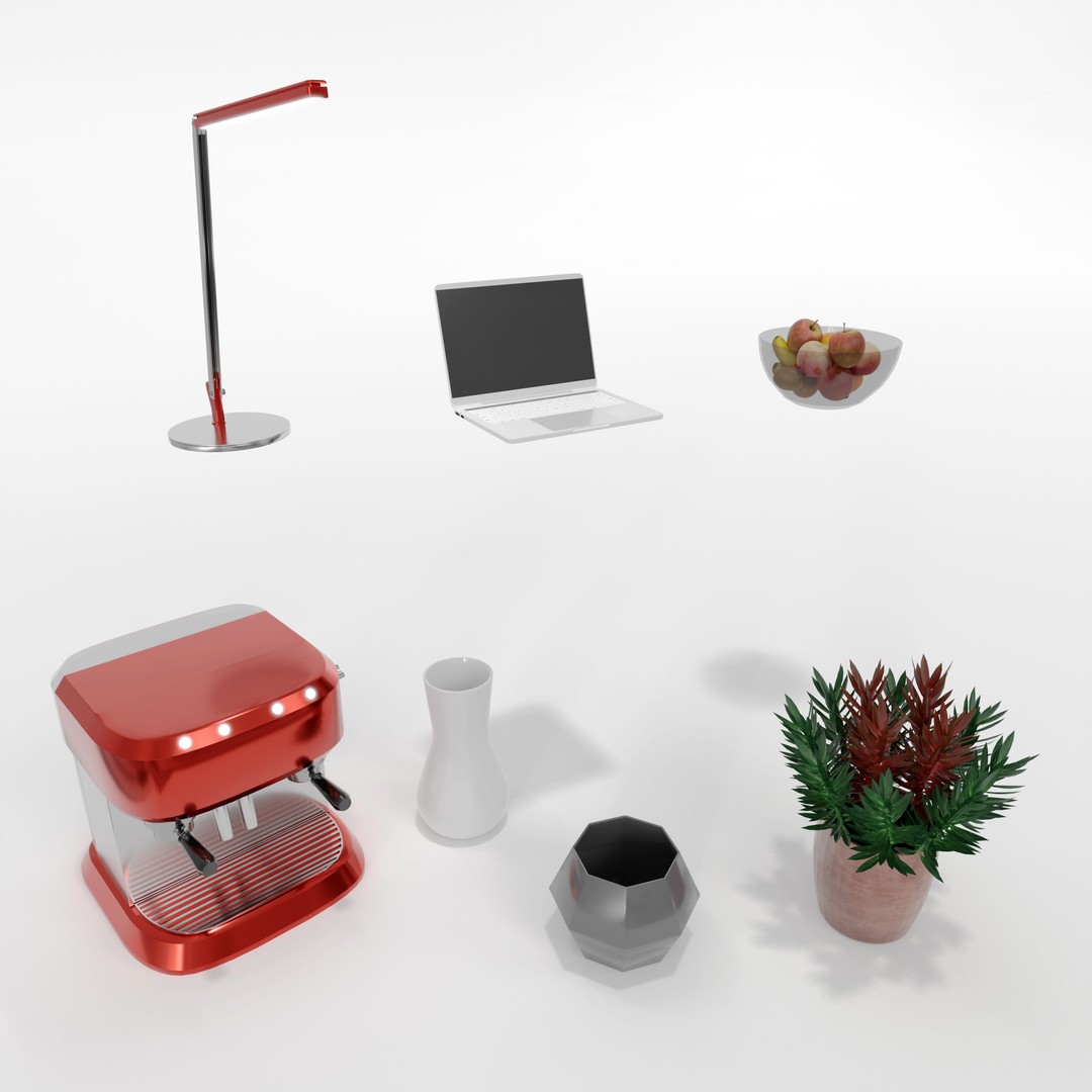 Office Furniture Set 3D Model – Low-Poly Modular Assets, FBX/OBJ - View 17
