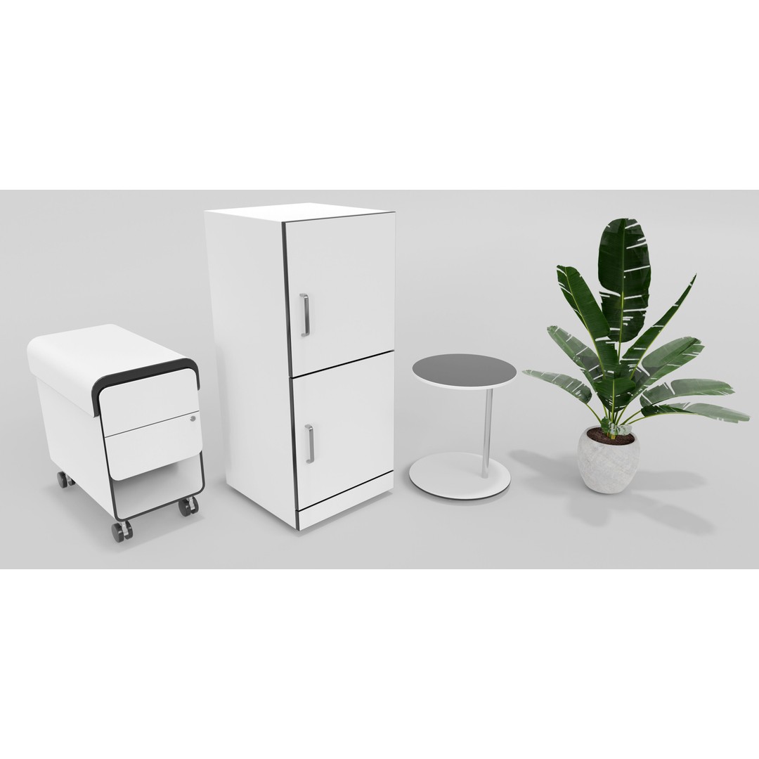 Office Furniture Set 3D Model – Low-Poly Modular Assets, FBX/OBJ - View 8
