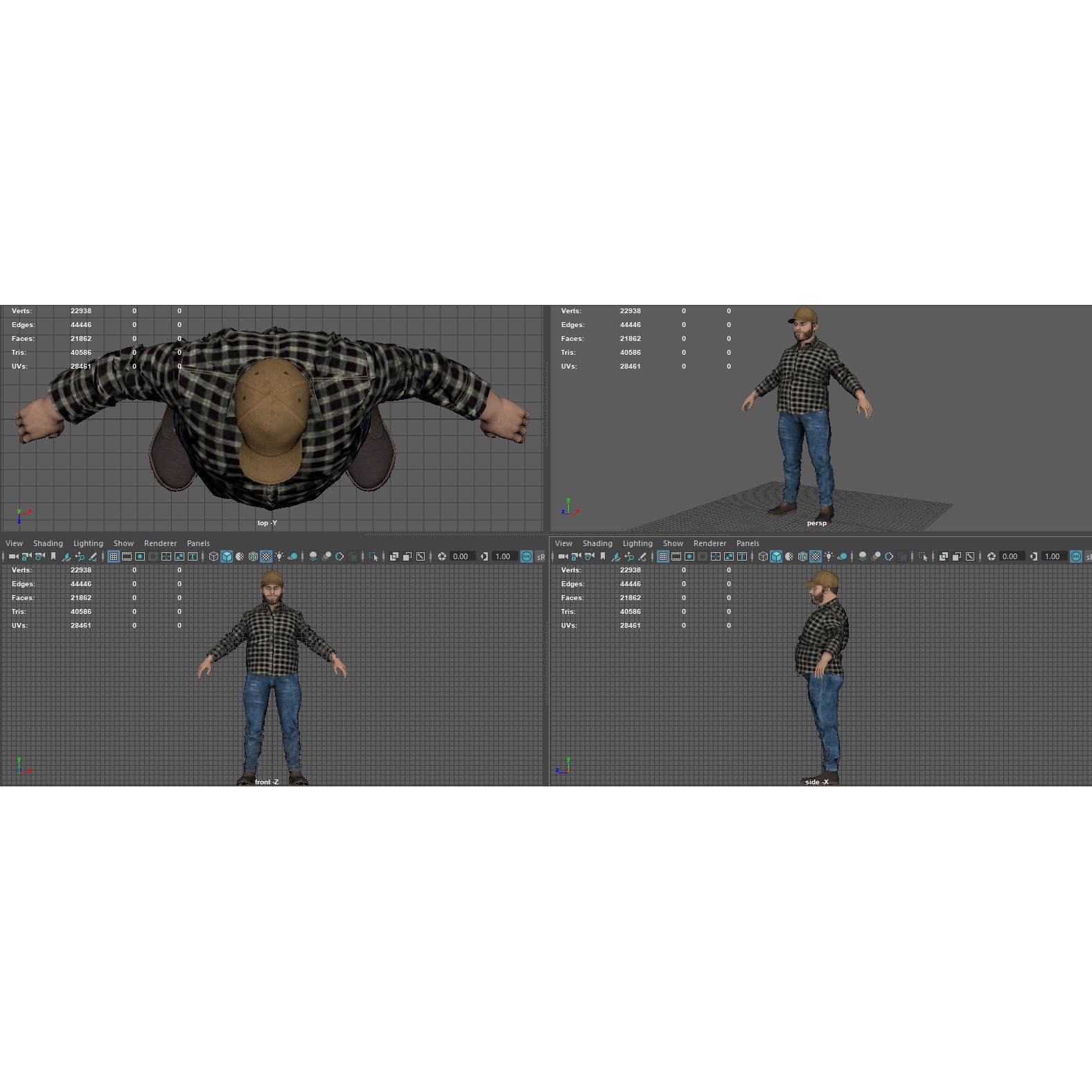 Truck Driver - Low-Poly Game-Ready 3D Model - View 10