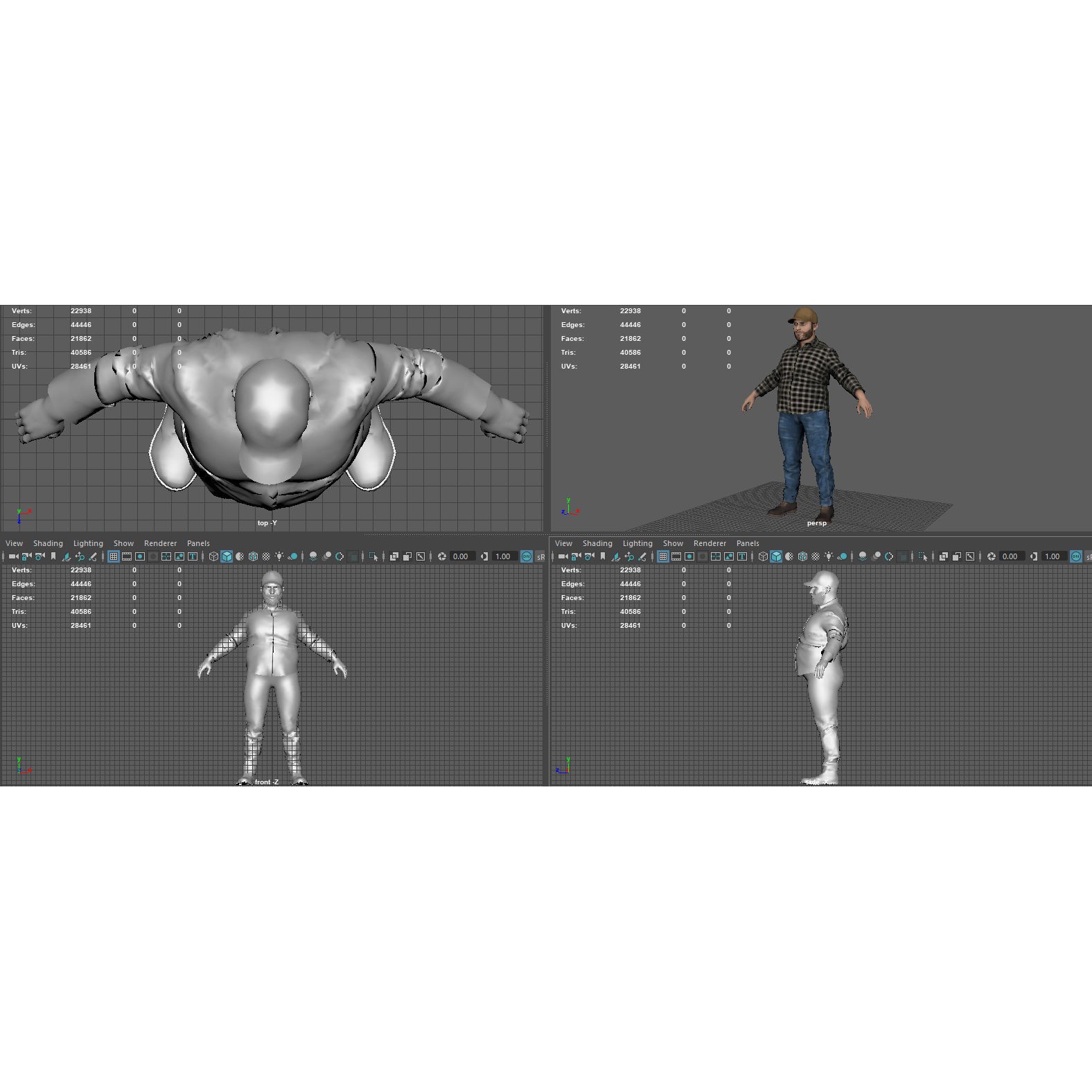 Truck Driver - Low-Poly Game-Ready 3D Model - View 11