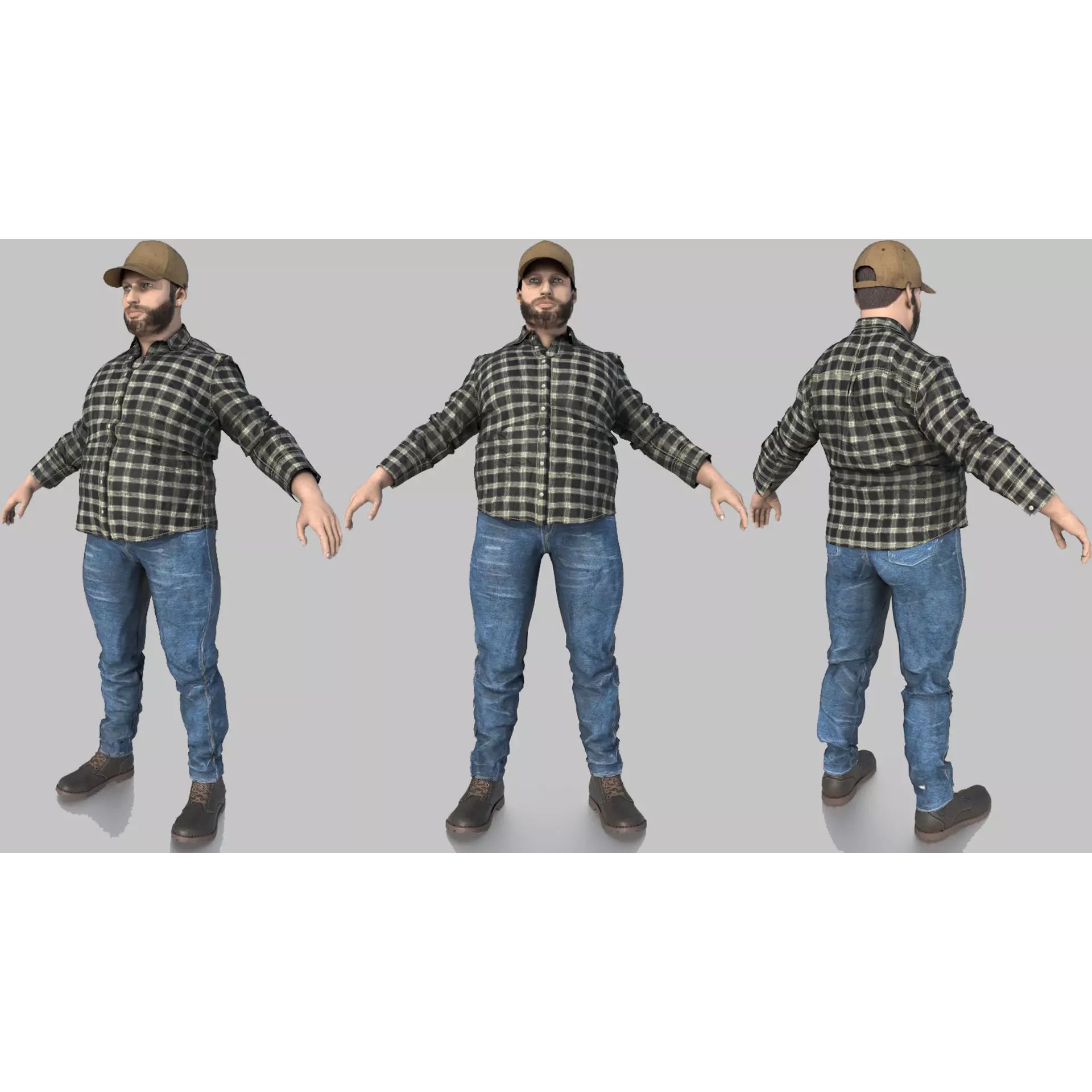 Truck Driver - Low-Poly Game-Ready 3D Model - View 2